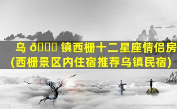 乌 🍀 镇西栅十二星座情侣房(西栅景区内住宿推荐乌镇民宿)